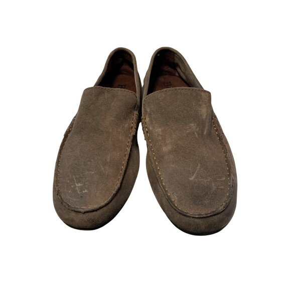 Mens Allen‎ Gray Taupe Suede Moc Loafers Casual Slip-On Shoes Sz 9